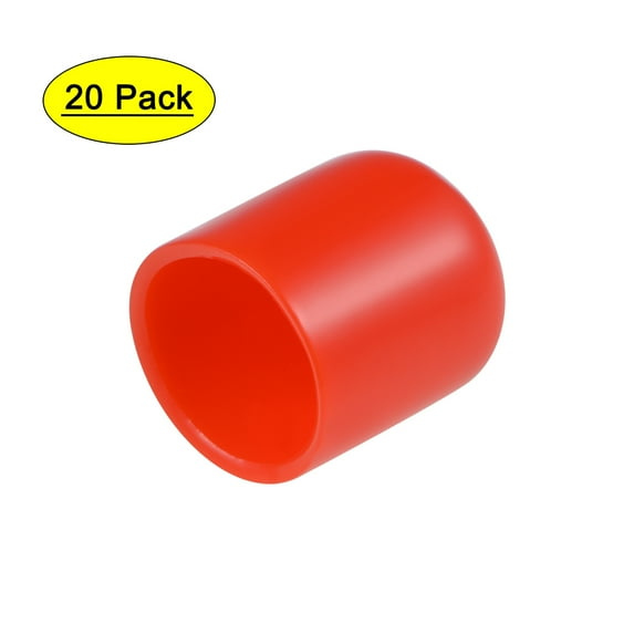 Uxcell 0.75'' Screw Thread Protector Vinyl End Caps Rubber Red 20pcs