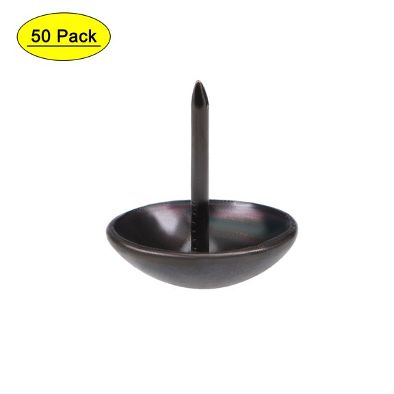 Uxcell 0.75''x0.83'' Upholstery Nails Tacks Round Thumb Push Pins Iron Black 50Pcs