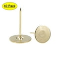 thumbnail image 1 of Uxcell 0.75''x1.18'' Upholstery Nails Tacks  Flat Head Furniture Nails Pins Iron Gold Tone 40Pcs, 1 of 5