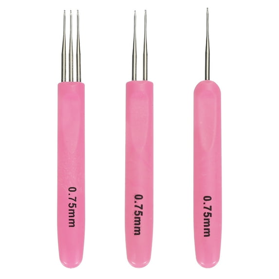 Uxcell 0.75mm Crochet Hook Ergonomic Crochet Hook for Knitter, Pink