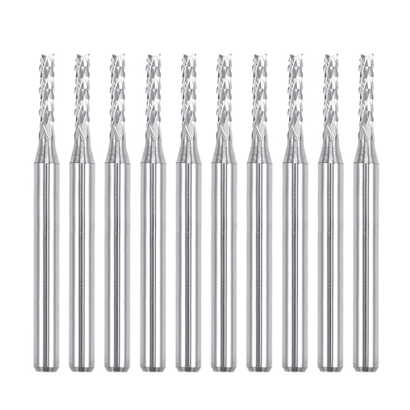 Uxcell 0.79'' End Mill Engraving Milling Cutter CNC Router Bits Carbide Silver Tone 10Pcs 1.9x10mm