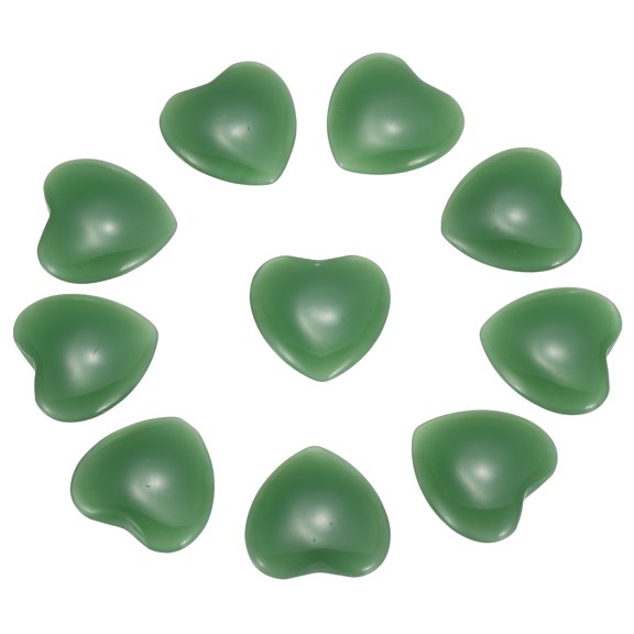 Uxcell 0.79" Natural Heart Shaped Crystal Stone, Deep Green 1Set, Mini Polished Love Gemstone Crystal, Pocket Rock Engraved Worry Stones Balancing Meditation Gifts for Women Birthday