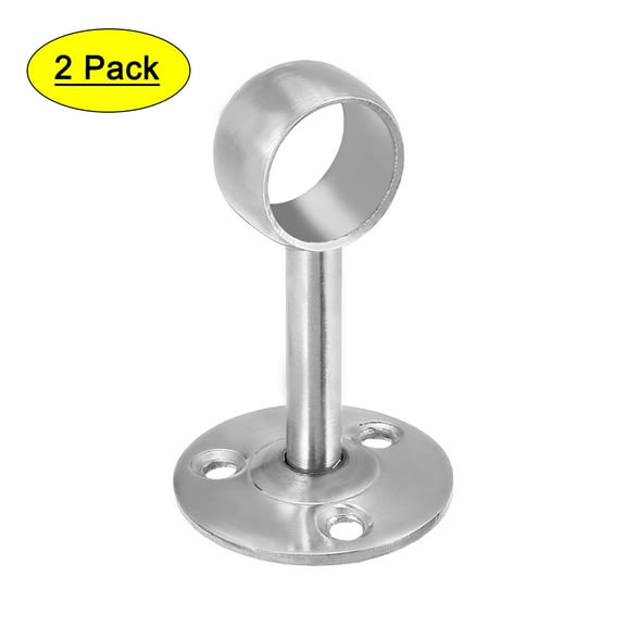 Uxcell 0.79" Pipe Dia 304 Stainless Steel Wardrobe Clothes Lever Bracket, 2 Pcs