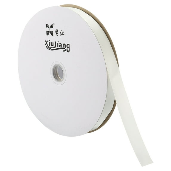 Uxcell 0.79" x 100 Yards Double Face Decorate Crafts Roll Satin Ribbon Raw White