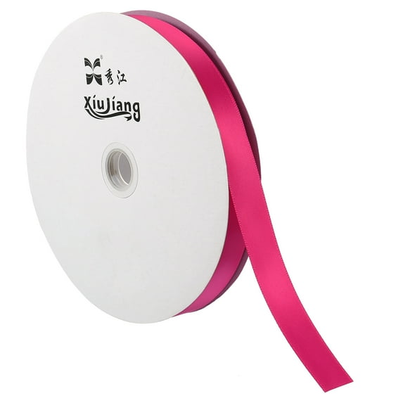 Uxcell 0.79" x 100 Yards Double Face Decorate Crafts Roll Satin Ribbon Rose Red