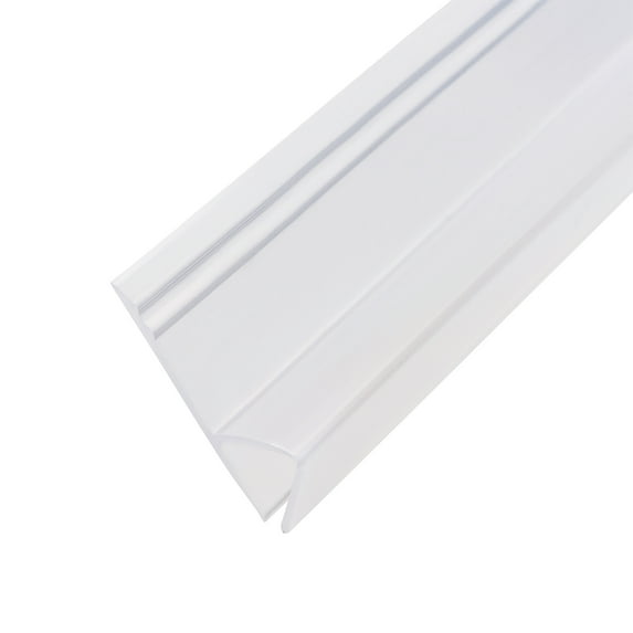 Uxcell 0.79''x0.47''x78.74 H-Type Frameless Glass Door Sweep Bottom Side Seal Strip Plastic Clear 1pcs