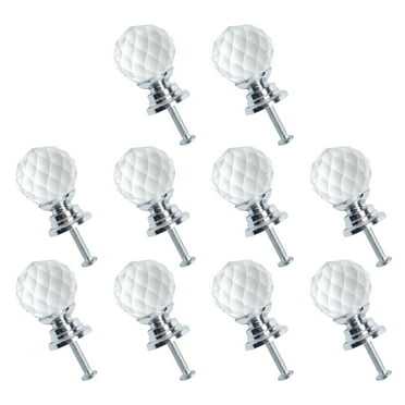 Uxcell 0.79"x1.18" Wardrobe Dresser Door Knobs Pull Handle Crystal Silver Color 10pcs