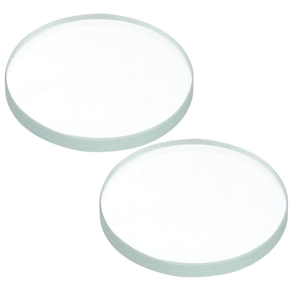 Uxcell 0.79x0.08" Dia Flashlight Glass Lens, 2 Pcs Polished Edge Glass Lens, Transparent