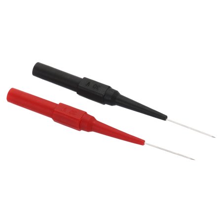 Uxcell 0.7mm Test Probes, 2Pcs Copper Multimeter Test Extention Probe Pin Tip Needle, Red Black