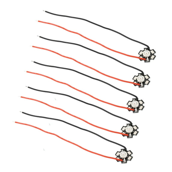 Uxcell 0.8" 350mA 1W Red Light LED Chip Bulb COB Light Beads Copper Bracket 5 Pack