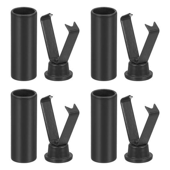 Uxcell 0.8 Inch Aglets for Shoelaces, 4 Pcs Cylindrical Metal Aglets with Clips for DIY Repairing, Black