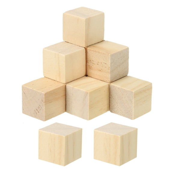 Uxcell 0.8 Inch Unfinished Wooden Blocks, 80 Pack Natural Wood Cube Square Wood Blocks for DIY Craft