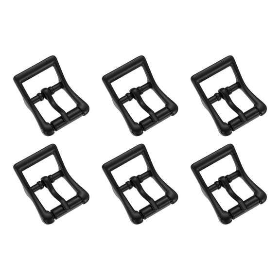 Uxcell 0.8" Metal Roller Buckle Single Prong Belt Buckle 6Pcs Black, 20mm Zinc Alloy Square Center Bar Buckles for Leather Craft Shoes Bags Belt Replacement DIY Pet Collar Repair