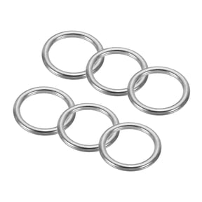 Uxcell 0.8" Seamless Metal O Rings, 6 Pack 304 Stainless Steel O-Ring Solid Round Rings for Macrame, DIY Craft,3x20mm