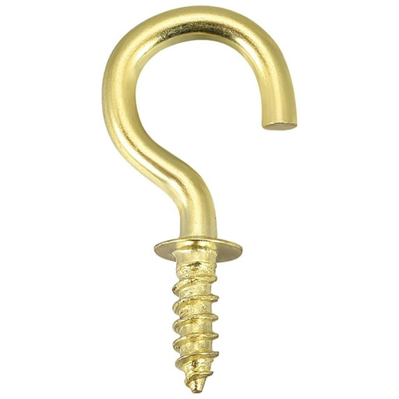 Uxcell 0.8" Small Screw Eye Hooks Self Tapping Screws Carbon Steel Golden 50Pcs