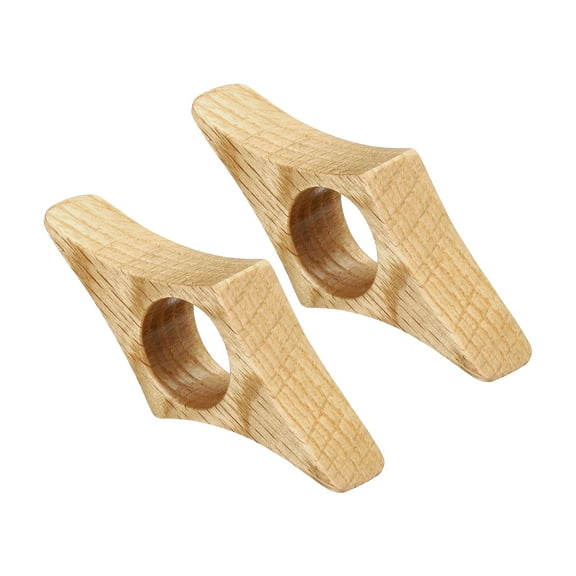 Uxcell 0.8" Thumb Book Page Holder Handmade Oak Bookmark Book Opener Page Holders Style 1, Brown 2 Pack
