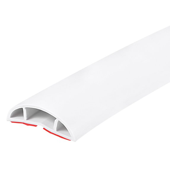 Uxcell 0.8" W x 0.4" H 3.3ft Floor Cord Cover Cable Protector Cable Management White