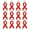 thumbnail image 1 of Uxcell 0.8" x 0.4" Ribbon Pendants, 20Pcs Awareness Hope Charm Accessories, Red, 1 of 5