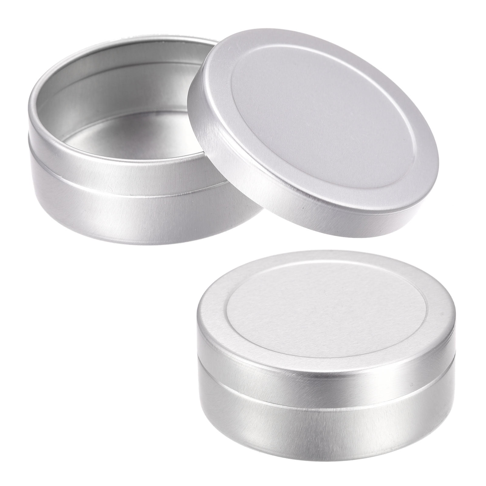 Baluue 3pcs Boxes Aluminum Weighing Box Aluminum Round Tins Can Screw Tins  Aluminum Tin Jars Screw Tin Cans Round Tins with Lids Tin Cans with Lids