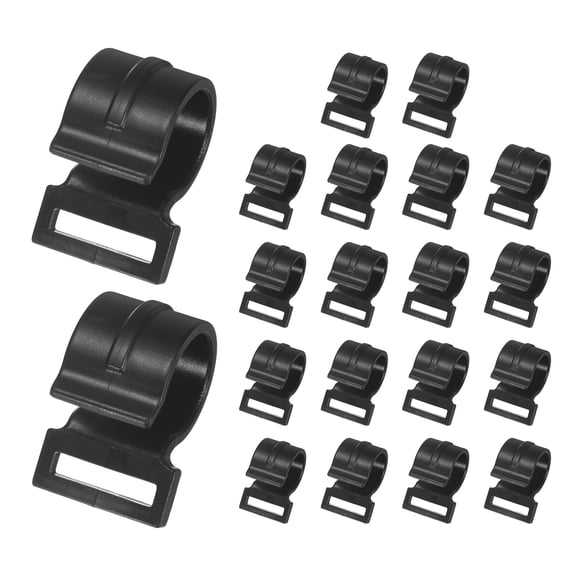 Uxcell 0.86IN Tent Pole Clips [20PCS] - C-Shaped Clamp - [POM Plastic] Tent Pole Attachment Clips Webbing Strap Clamp