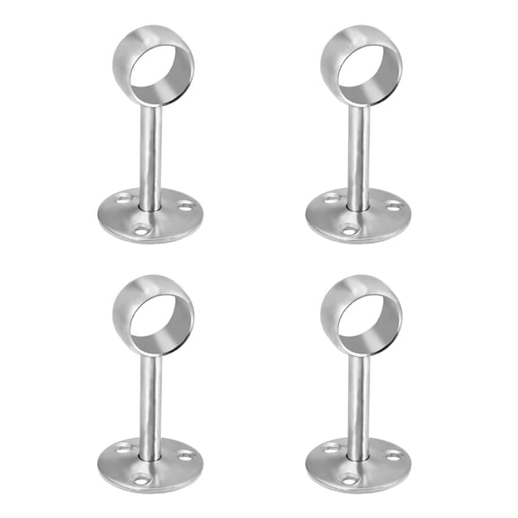 Uxcell 0.87" Pipe Dia 304 Stainless Steel Wardrobe Pipe Bracket, 4 Pack