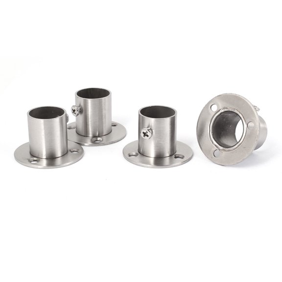 Uxcell 0.87" Pipe Dia Stainless Steel Clothes Towel Flanged Socket, 4 Pack