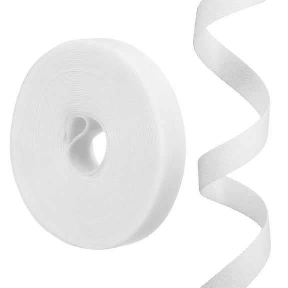 Uxcell 0.8inch x 33ft Hook and Loop Roll Straps, Multi-Purpose Hook and Loop Tape with Adhesive, Cable Ties Organize Strap Fastener Roll for Home Office, White
