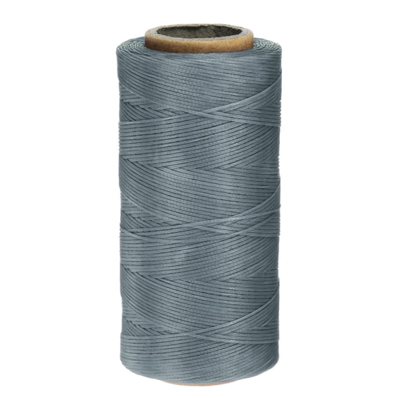 Uxcell 0.8mm Leather Sewing Waxed Thread, 197Yards / 247m, Polyester Waxed Cord Linen Thread String, Gray