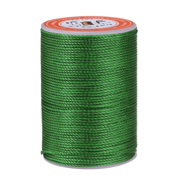 Uxcell 0.8mm Leather Sewing Waxed Thread, 197Yards / 60 Yards, Polyester Waxed Cord Linen Thread String, Green