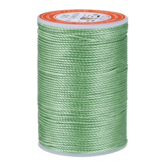 Uxcell 0.8mm Leather Sewing Waxed Thread, 197Yards / 60 Yards, Polyester Waxed Cord Linen Thread String, Mint Green