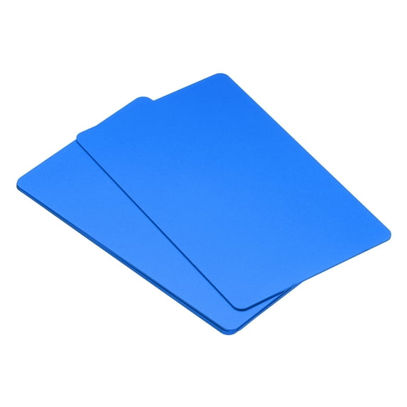 Uxcell 0.8mm Metal Business Cards Blank Name Card Laser Engraving Anodized Aluminum, Blue 5 Pack