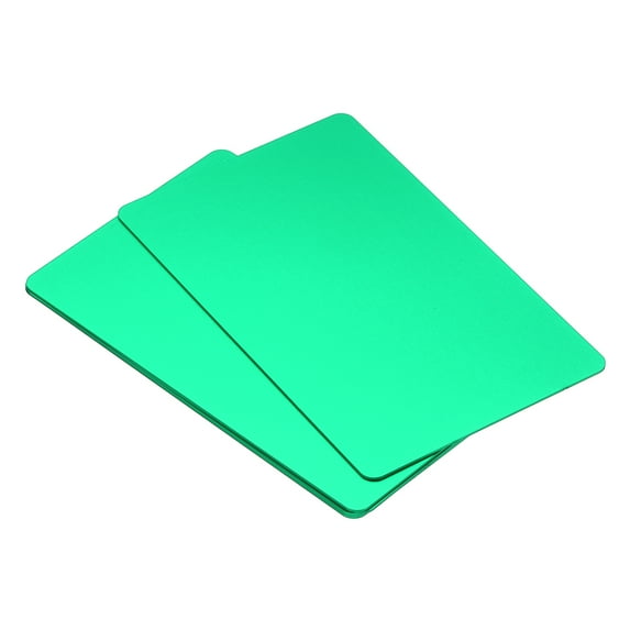 Uxcell 0.8mm Metal Business Cards Blank Name Card Laser Engraving Anodized Aluminum, Green 10 Pack