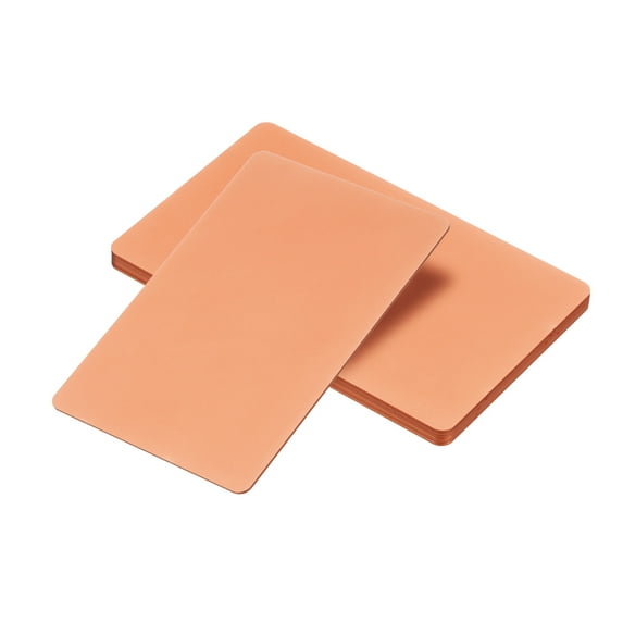 Uxcell 0.8mm Metal Business Cards Blank Name Card Laser Engraving Anodized Aluminum, Rose Gold 6 Pack