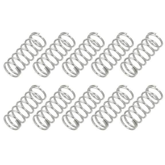 Uxcell 0.8mm Wire Dia x 8mm OD x 20mm L Compression Spring, 304 Stainless Steel Mechanical Extension Small Springs 10 Pcs