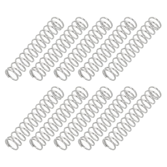 Uxcell 0.8mm Wire Dia x 8mm OD x 40mm L Compression Spring, 304 Stainless Steel Mechanical Extension Small Springs 10 Pcs