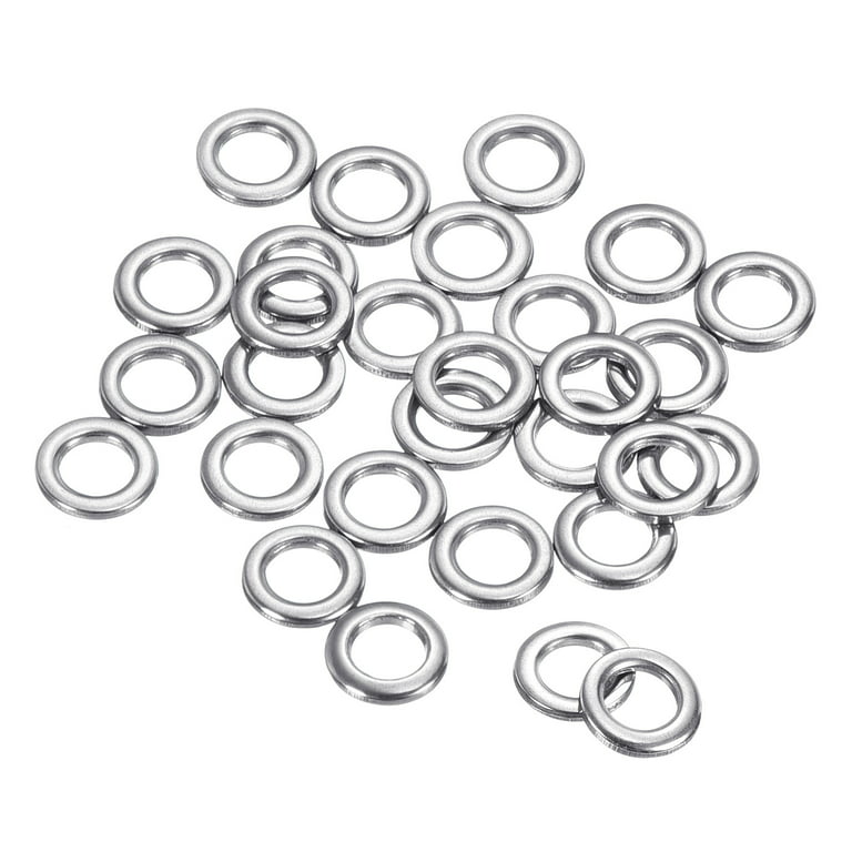 Uxcell 0.8x3x5mm Fishing Rings, 50 Pack 304 Stainless Steel Solid Ring Wire  Snap Ring for Saltwater Freshwater