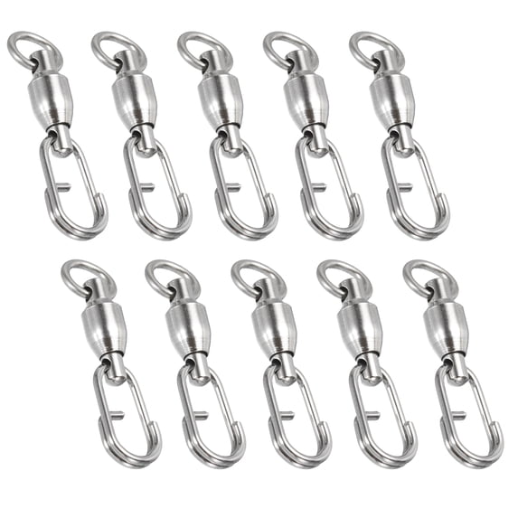 Uxcell 0.9" Fishing Swivels Snaps Stainless Steel High Strength Barrel Swivels Ball Bearing, 40 Pack