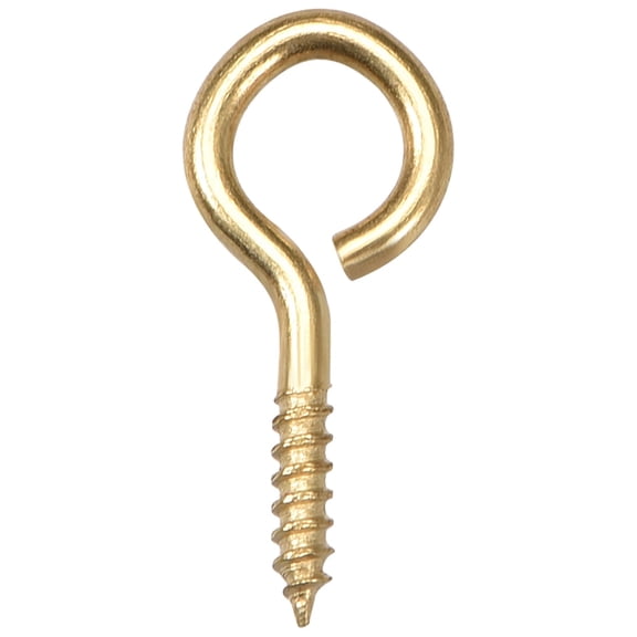 Uxcell 50Pcs Screw Eye Hooks Self Tapping Screws Screw-in Hanger Eye-Shape Hooks Gold 0.9"