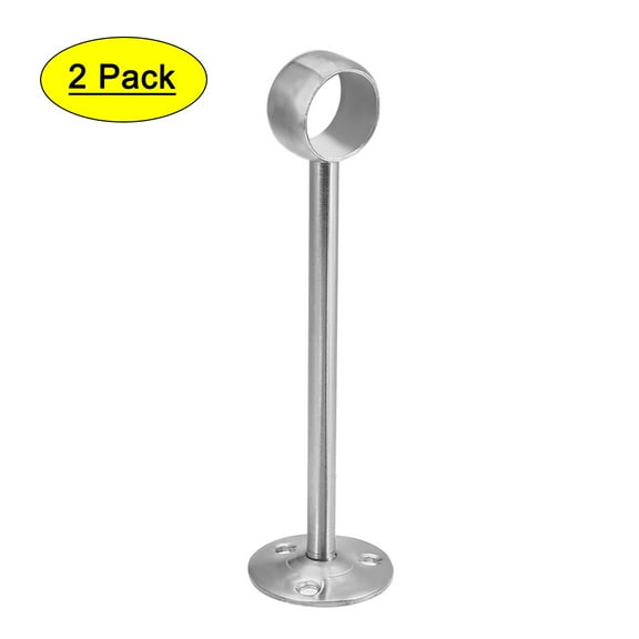 Uxcell 0.91" Pipe Dia 304 Stainless Steel Clothes Lever Bracket 2Pcs