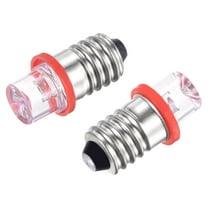 Uxcell 0.91"x0.46" 24V 0.25W E10 Hollow Head Mini LED Bulbs Lights Metal Red 10Pcs