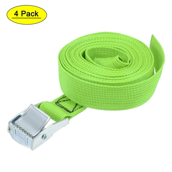 Uxcell 0.91ft Lashing Strap Luggage Tie Down Cam Lock Buckle Work Load Polypropylene Green 4Pcs