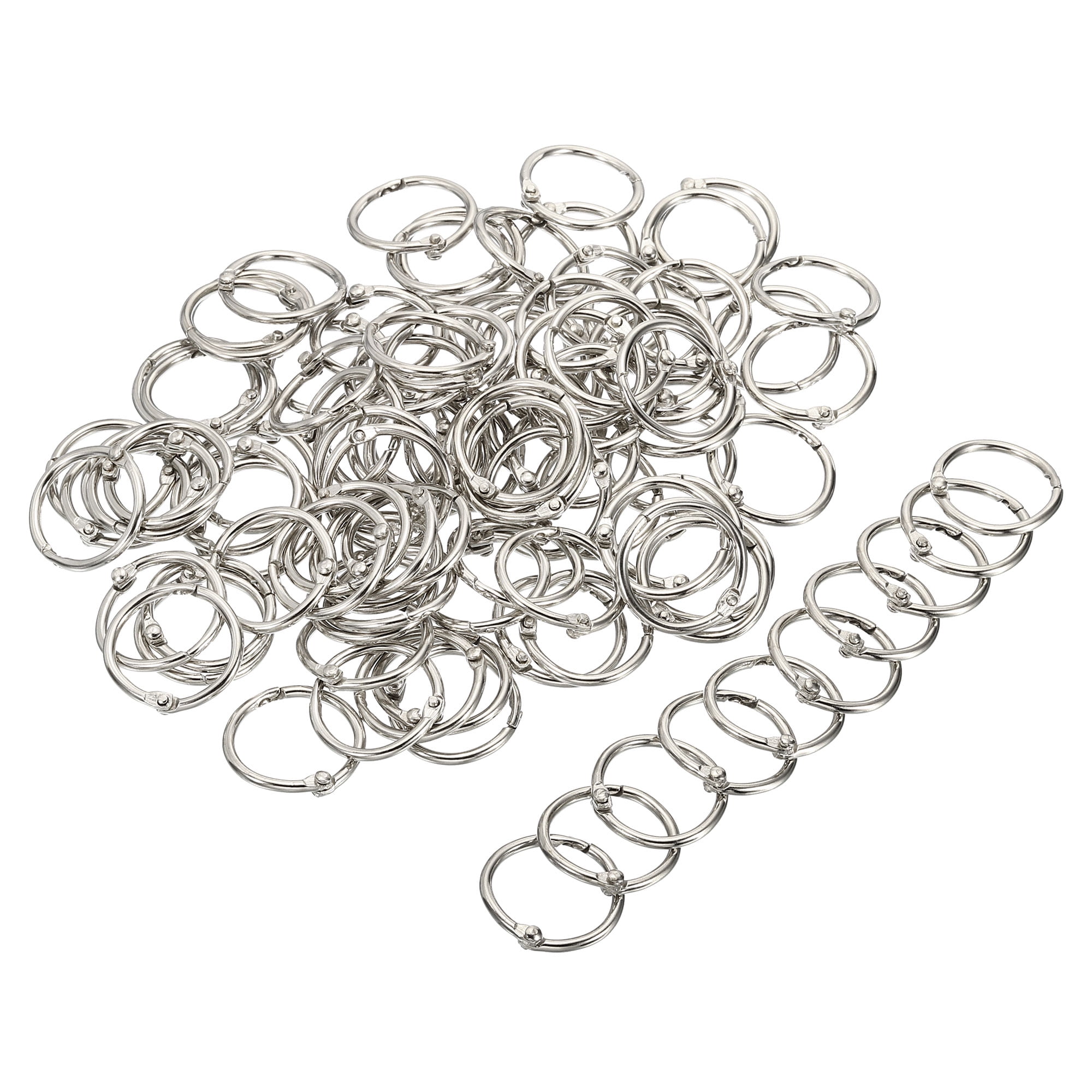 Uxcell 0.94" Dia Detachable Binder Rings Index Snap Metal Clips, Silver