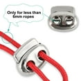 thumbnail image 1 of Uxcell 0.94''x0.83''x0.35'' Spring Cord Locks Rope Fastener Double Holes Toggle Stoppers Plastic Silver Tone 6pcs, 1 of 7