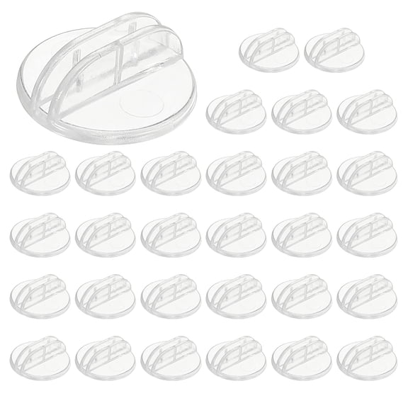 Uxcell 0.98 Inch Plastic Card Stands, 30 Pcs Place Card Holders Triangle Design Modern Table Number Stands for Party Board Games Photos Memos Price Tags Labels Menus, Transparent