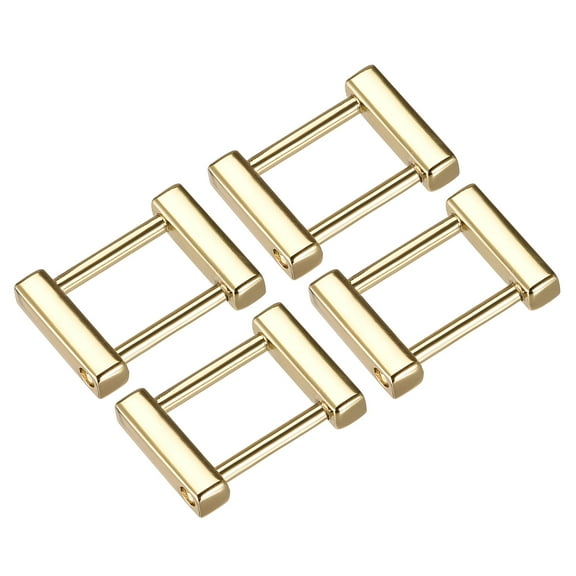 Uxcell 0.98 Inch Rectangle Screw Ring Buckle Strap Connector Bag Loop for Purse Making, 4Pack Gold