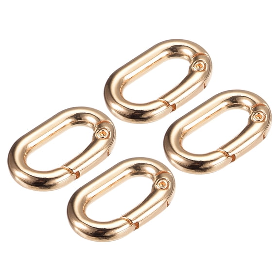 Uxcell 0.98 Inch Spring Oval Ring Round Snap Clip Trigger for Bag Purse Keychain, 4Pack Gold