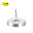thumbnail image 1 of Uxcell 0.98'' Mirror Screw Decorative Cap Cover Nail  Stainless Steel Silver Tone 2pcs, 1 of 5