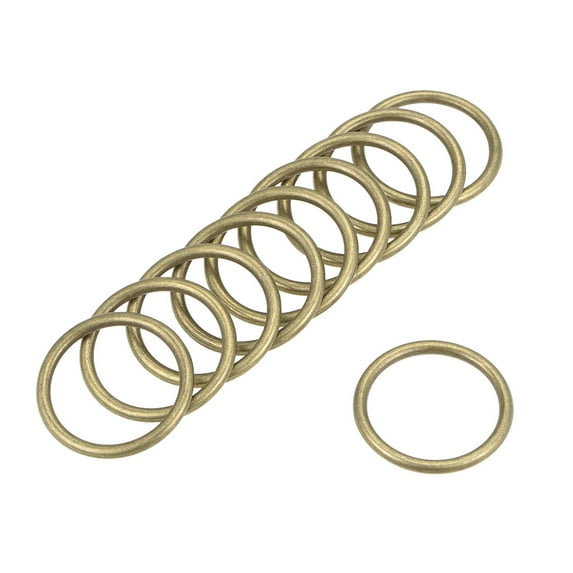 Uxcell 0.98'' O Ring Buckle O-Rings for Hardware Bag Belt Craft DIY Accessories Zinc Alloy Bronze Tone 10pcs