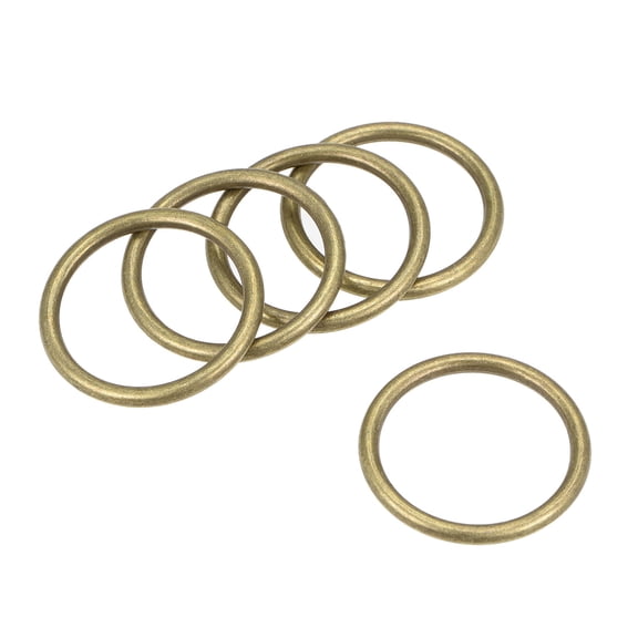 Uxcell 0.98'' O-Ring Buckle for Hardware Bags Craft DIY Accessories Zinc Alloy Bronze Tone 5pcs