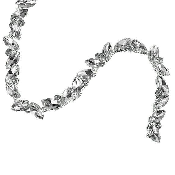 Uxcell 0.98 Yard Rhinestone Chain Trim, 10mm Bling Shiny Crystal Chain Applique White